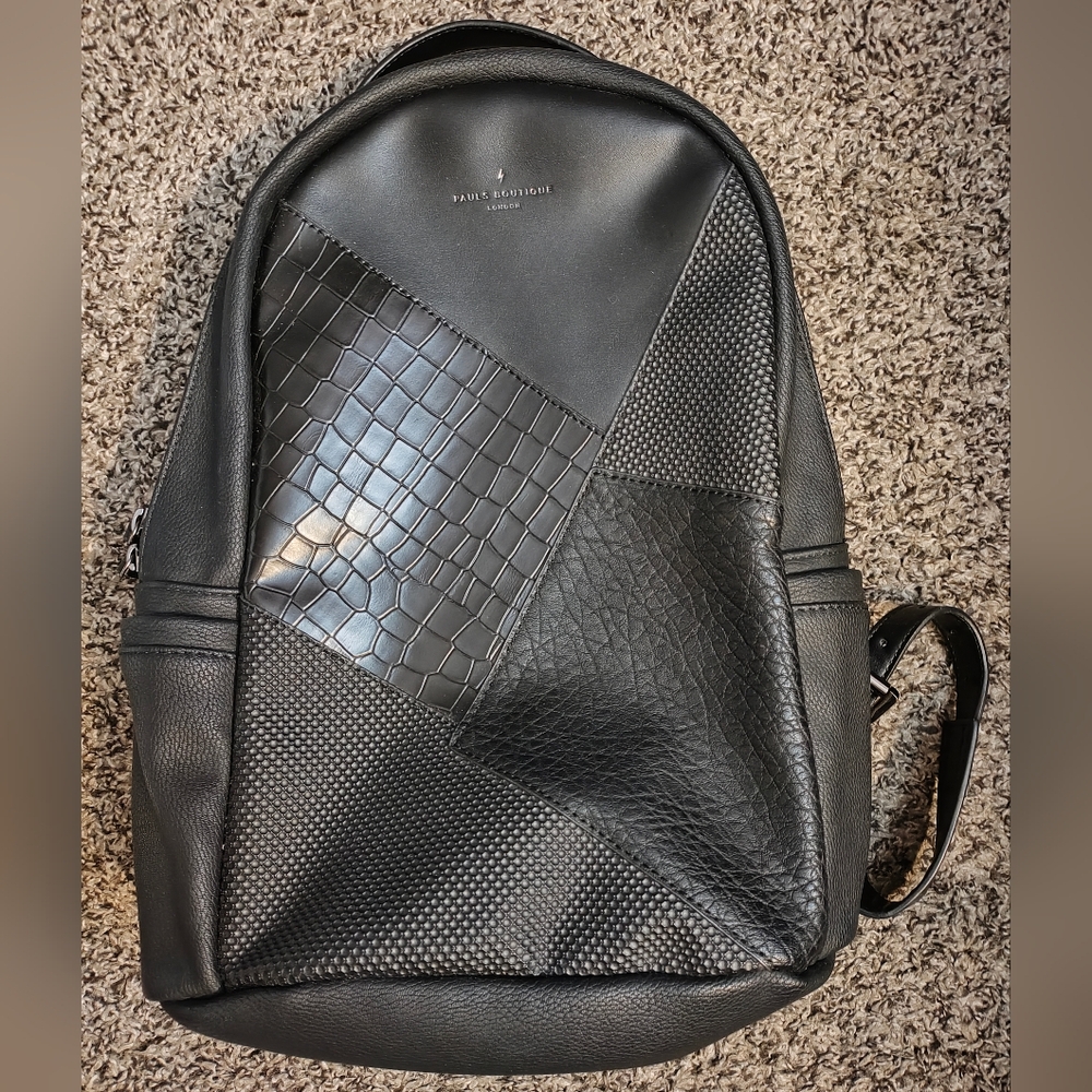 Pauls Boutique London leather Patchwork backpack.